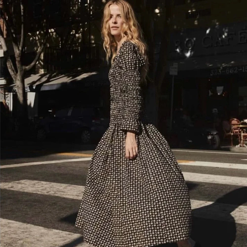 Doen Bellamy Maxi Dress, Noir Countryside, XS - Picture 5 of 7